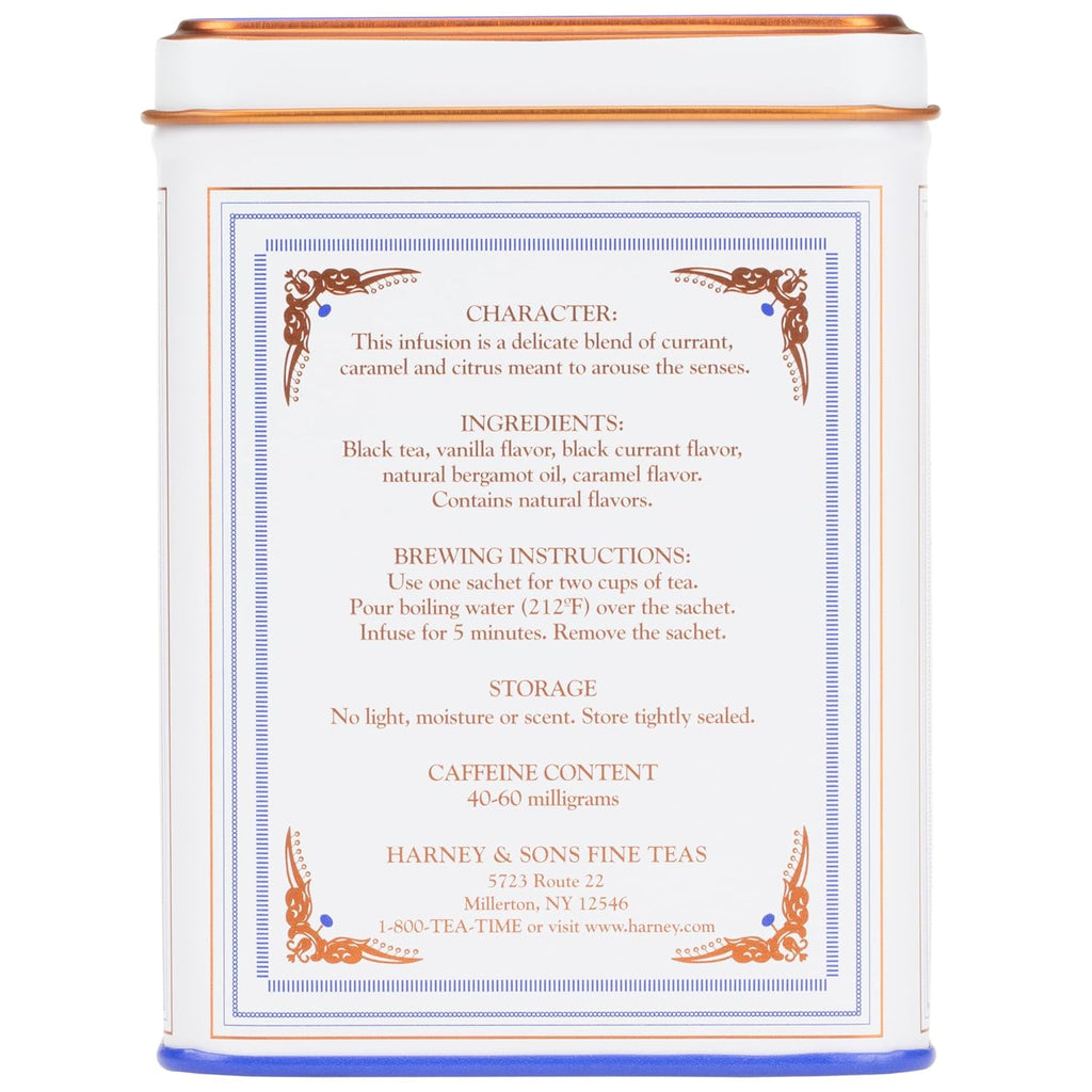 Paris Flavored Black Tea – 20 Sachets | Fruity Vanilla & Caramel Blend with Hint of Lemony Bergamot
