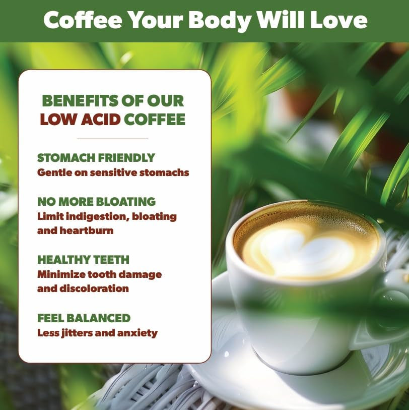 Organic Coffee Beans Whole, Medium Dark Roast - Low Acid Single Origin: Colombian Non-Gmo Organic Whole Bean Coffee - Third-Party Tested for Purity, Quality & Key Contaminants - 16 Ounces