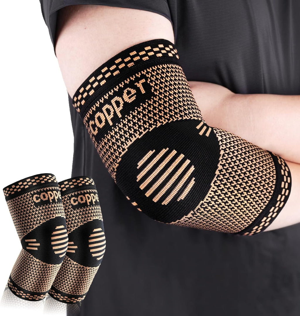 Copper Elbow Sleeve,Elbow Compression Sleeve, Elbow Brace for Tendonitis and Tennis Elbow,Golfers, Arthritis, Bursitis. Elbow Pain Relief,Weightlifting, Fit for Men & Women