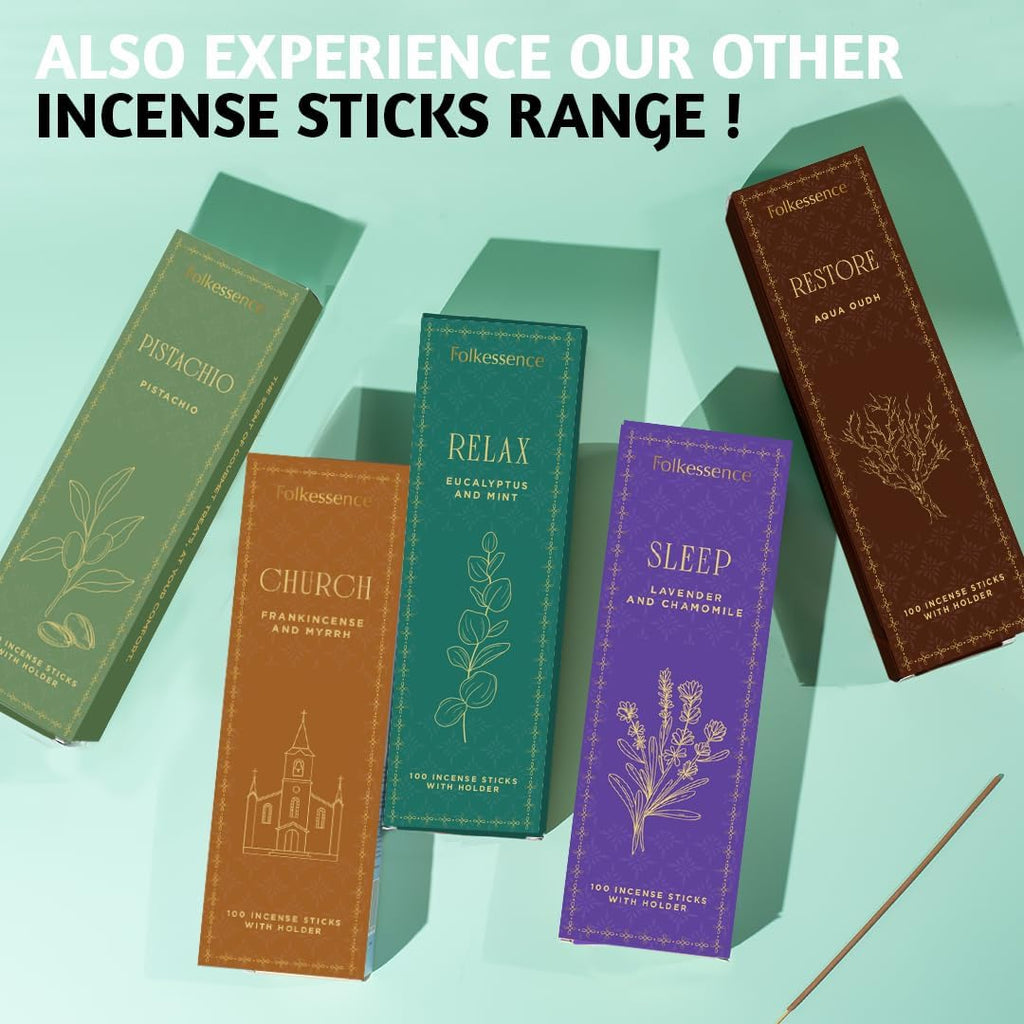 Church Incense Sticks with Holder (100 Sticks) | Frankincense & Myrrh Catholic Incense Stick for Prayer, Daily Worship | No Charcoal,Organic,Non Toxic, 45 Mins, Long Burning Insence-Sticks