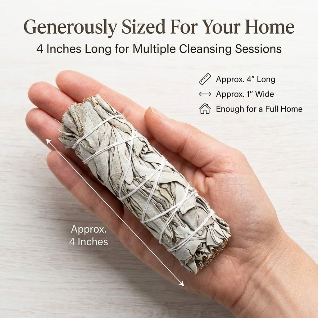 (Pack of 3)- -Premium California White Sage Incense 4 Inches Long. Home Cleansing Incense,Fragrance,Meditation,Smudging Rituals.California Smudge Sticks Rituals -4 Inch