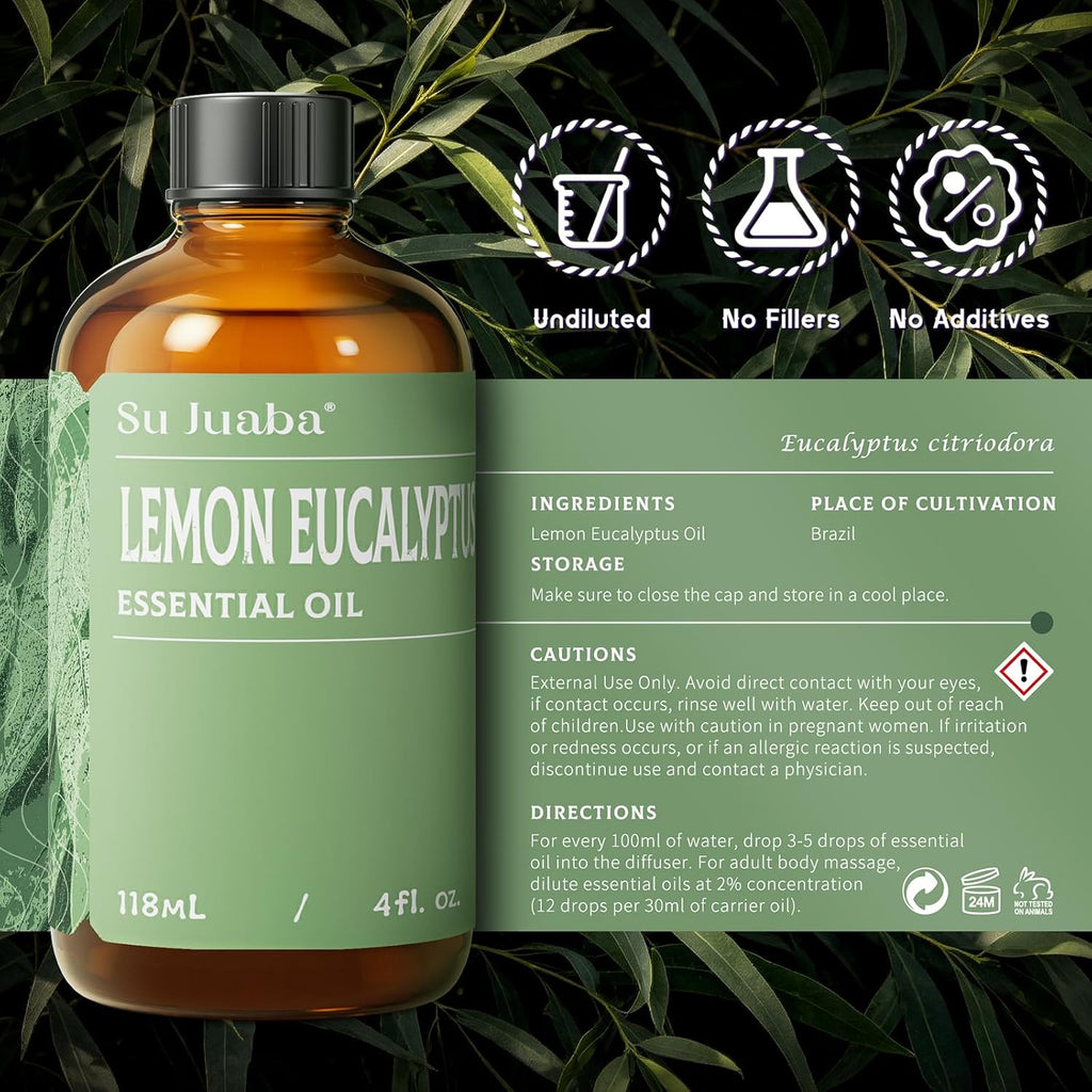 Lemon Eucalyptus Essential Oil for Spray, Skin Care & Aromatherapy