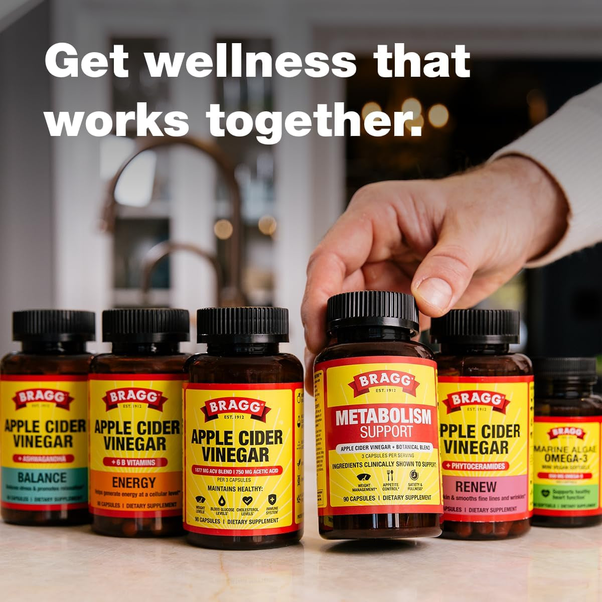 Organic Apple Cider Vinegar Capsules with Vitamin D and Zinc - 90 Count - Supports Immune System