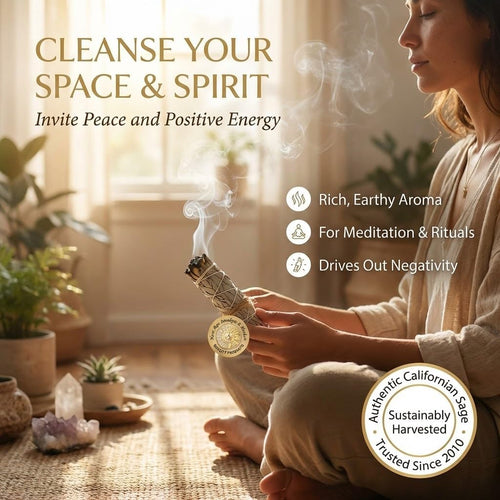 (Pack of 3)- -Premium California White Sage Incense 4 Inches Long. Home Cleansing Incense,Fragrance,Meditation,Smudging Rituals.California Smudge Sticks Rituals -4 Inch