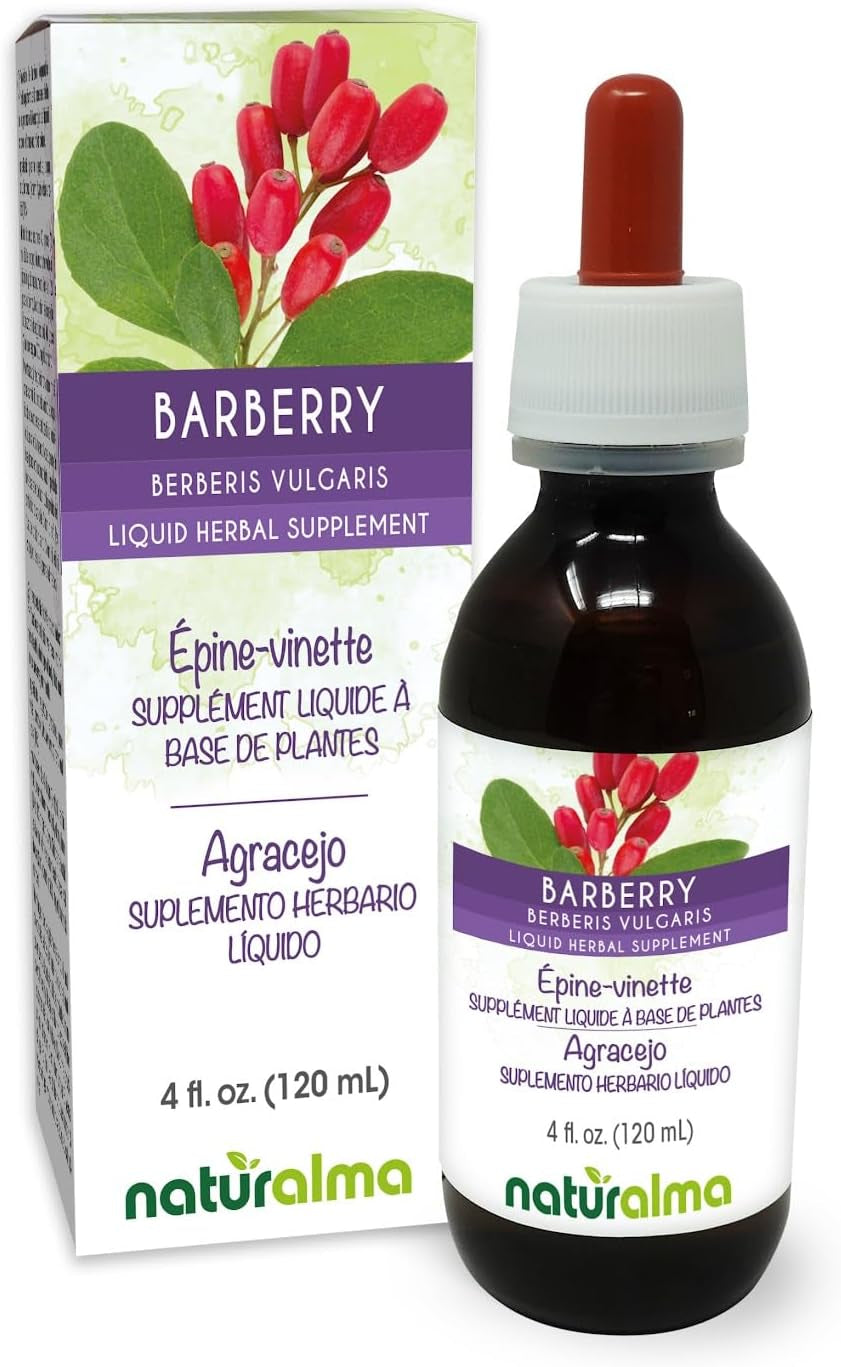 Barberry (Berberis Vulgaris) Root Bark Alcohol-Free Tincture - 4 Fl Oz Liquid Extract in Drops - Herbal Supplement - Vegan