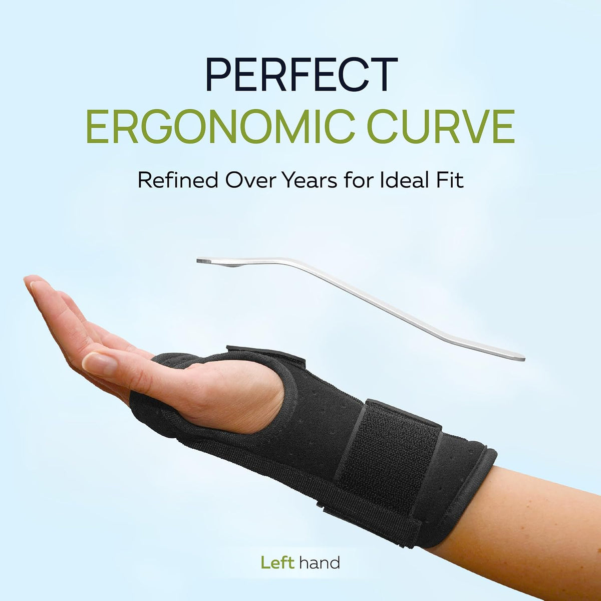Carpal Tunnel Wrist Brace Support with 2 Straps and Metal Splint Stabilizer - Helps Relieve Tendinitis Arthritis Carpal Tunnel Pain - Reduces Recovery Time for Men Women - Left (S/M)