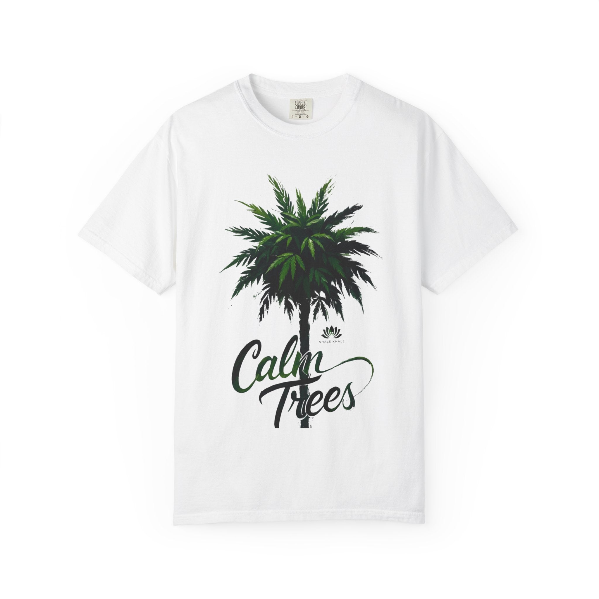 NhaleXhale "Emerald Calm Trees” White Tee