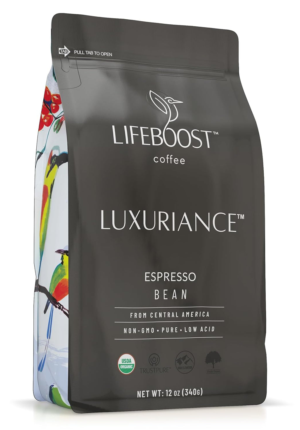 Organic Espresso Whole Bean Coffee - Low Acid Espresso Coffee, Non-Gmo, USDA Organic, Single Origin, Third-Party Tested for Mycotoxins & Pesticides - 12 Oz Bag