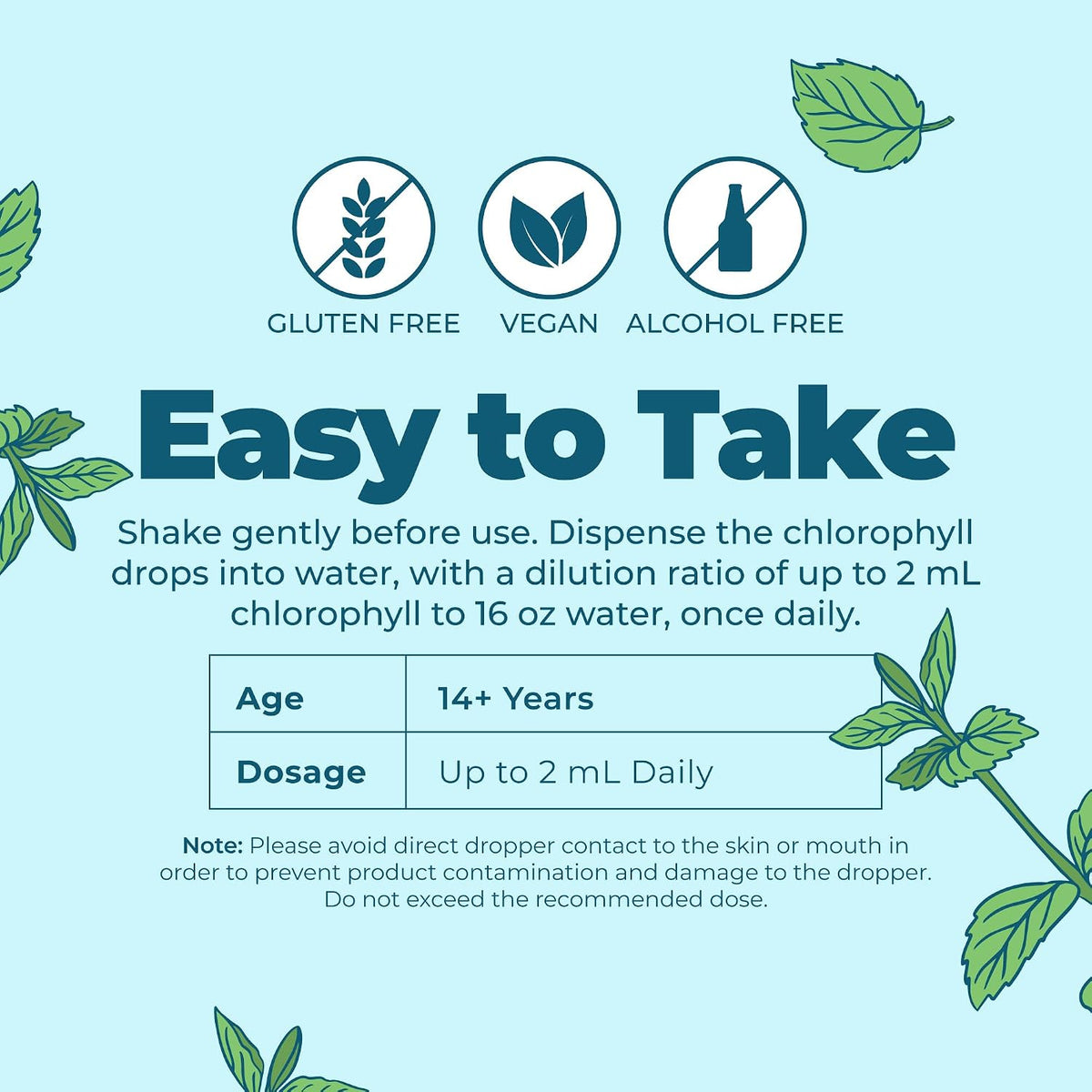 Chlorophyll Liquid Drops, Delicious Minty Flavor, Vegan, 2 Fl Oz