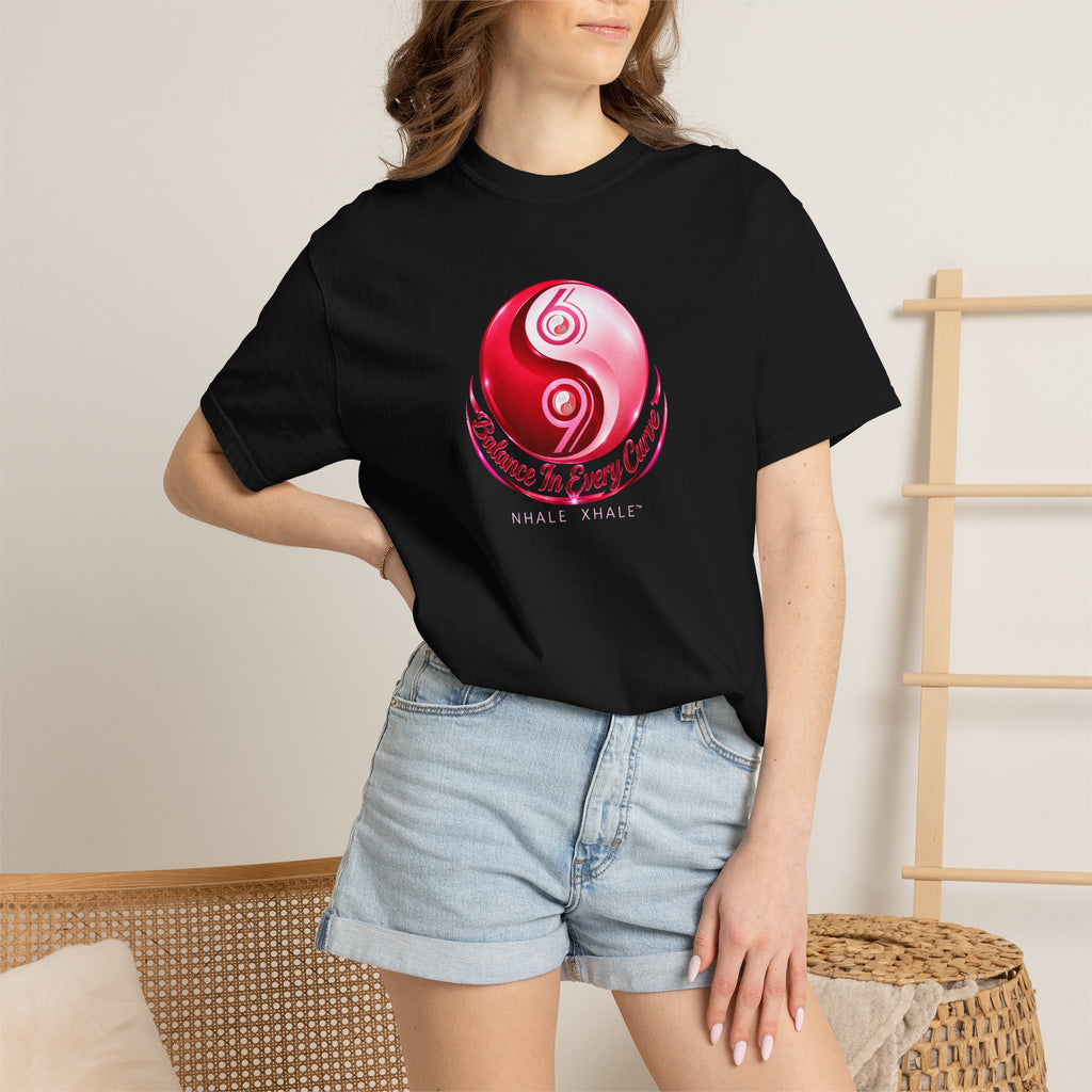 Yin Yang Orb Graphic T-Shirt — 'Malle Xhali' Red Marble Logo Tee