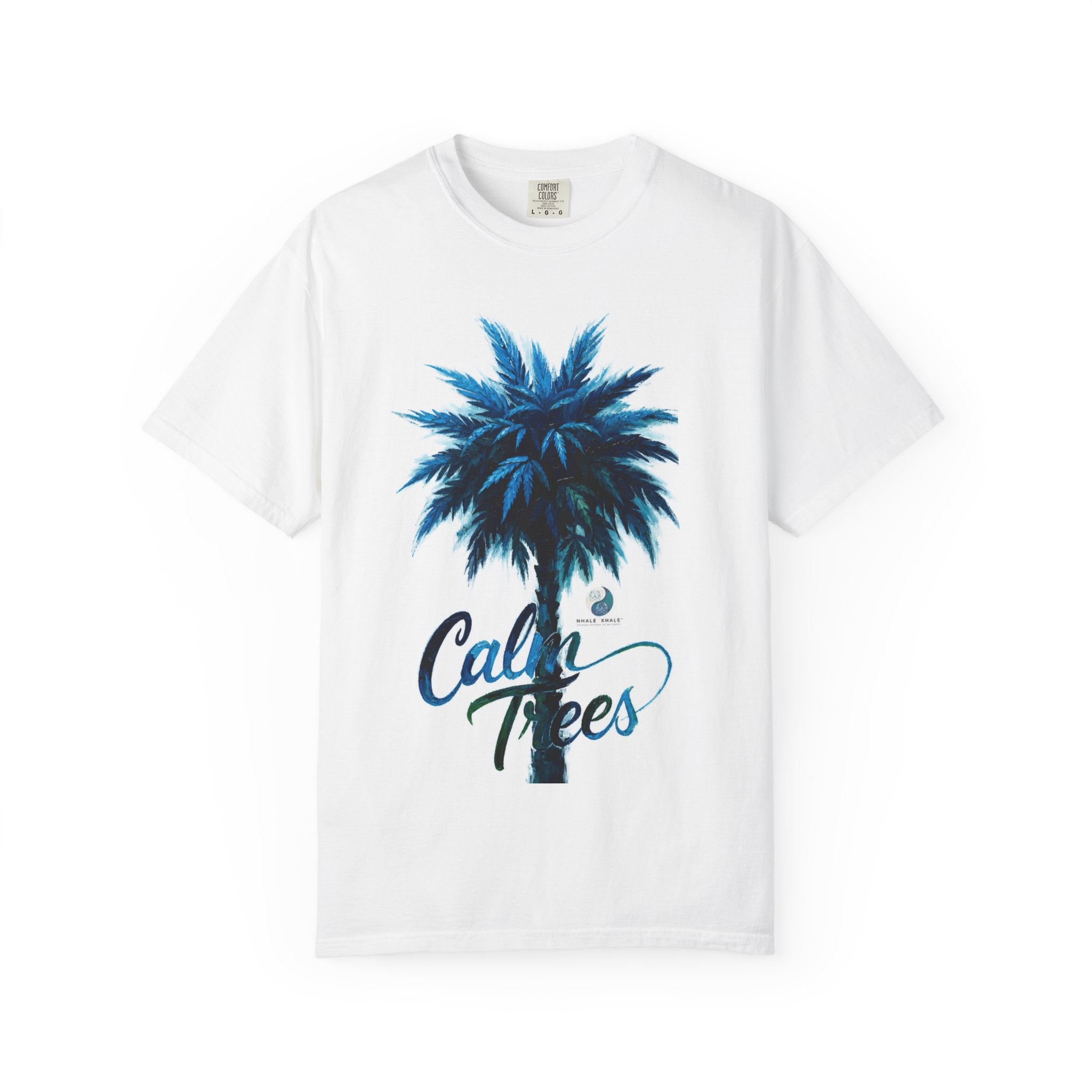 NhaleXhale “Indigo Calm Trees” White Tee