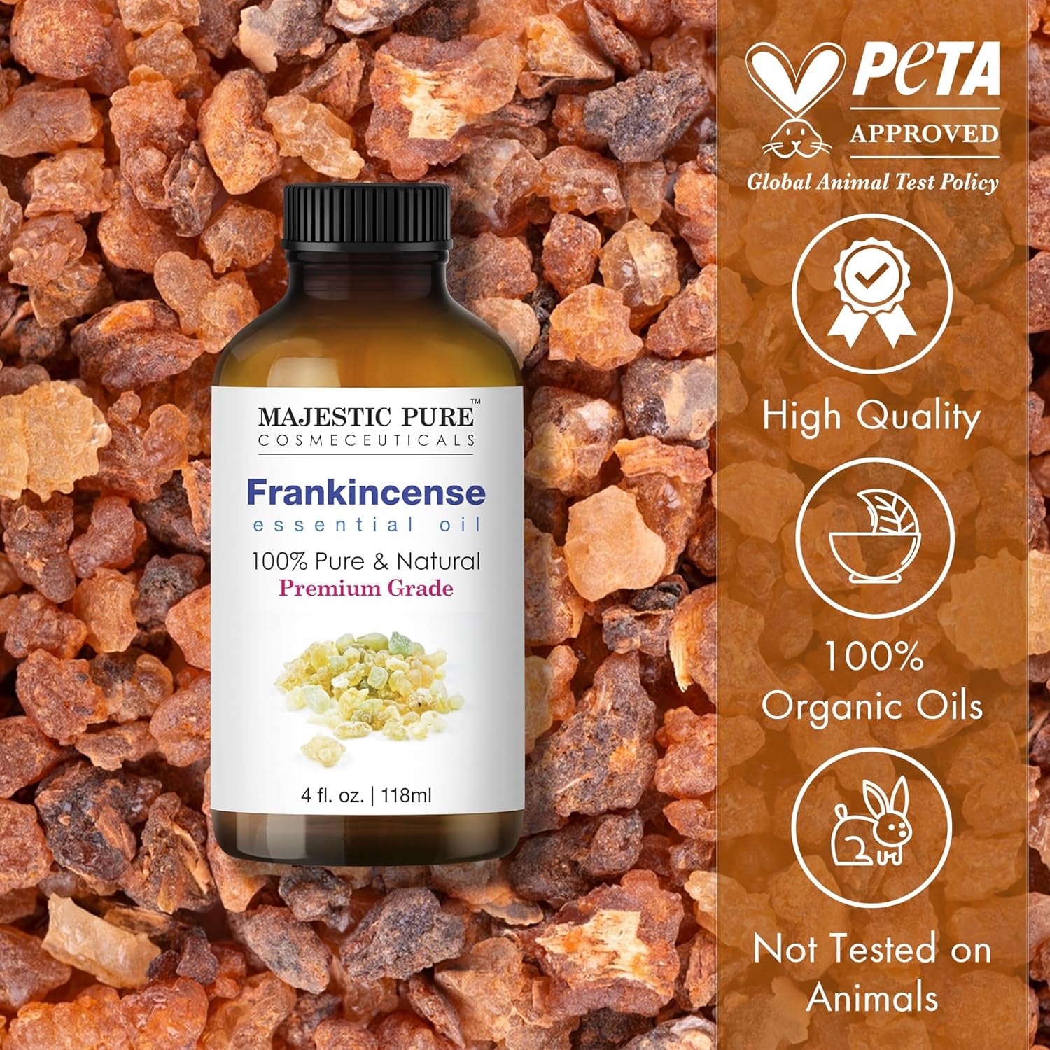 Essential Oil with Glass Dropper - 100% Pure and Natural - Essential Oils for Diffuser, Aromatherapy, Soap and Candle Making, Frankincense Essential Oil, Frankincense Oil, 4 Fl Oz