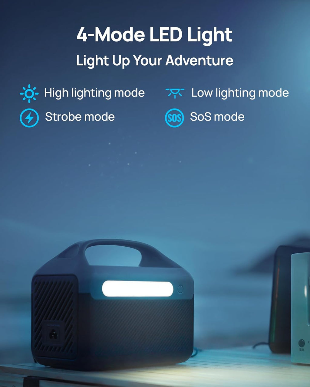 Portable Power Station, 192Wh Lifepo4 Battery Backup Solar Generator with W/2 300W (Peak 600W) AC Outlets, USB-C PD 60W Fast Charge, Power Bank for Camping, Outdoor, Home,Emergency