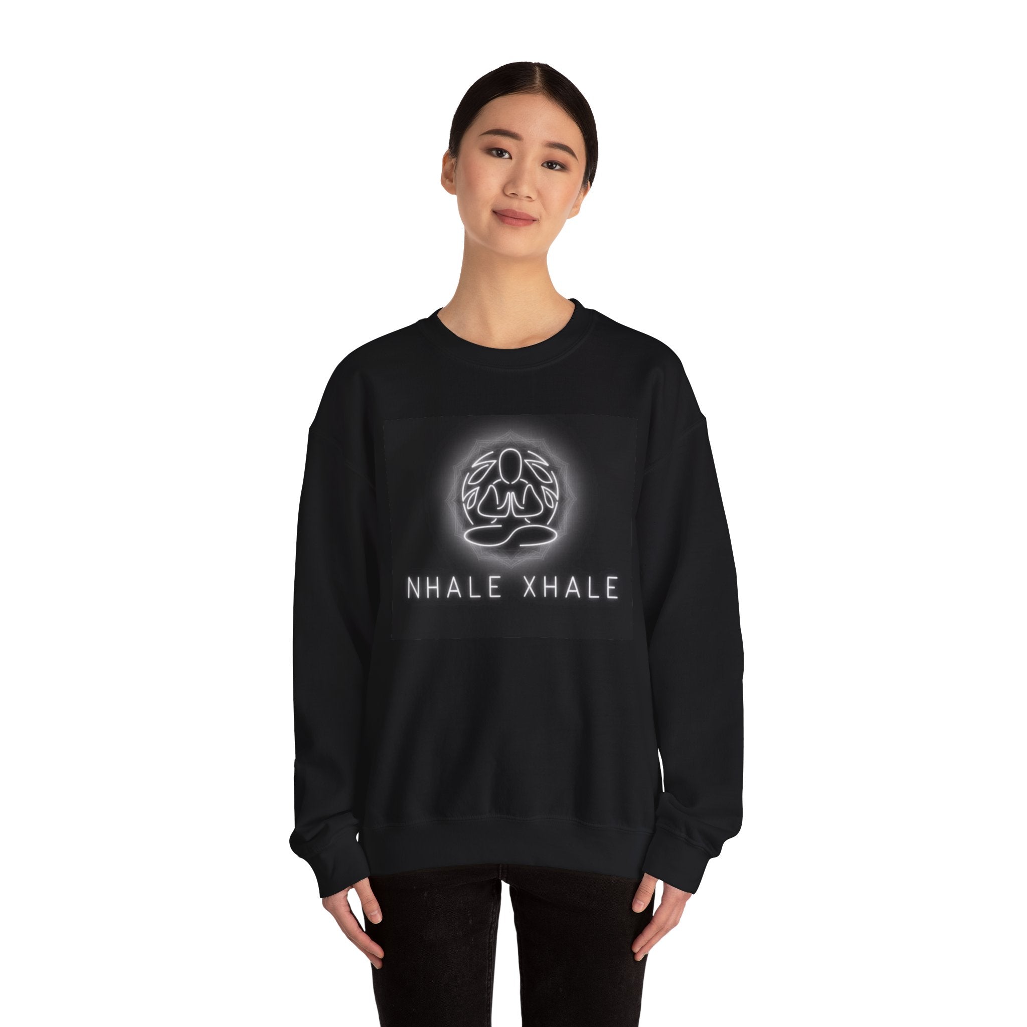 NhaleXhale Black Crewneck Sweatshirt
