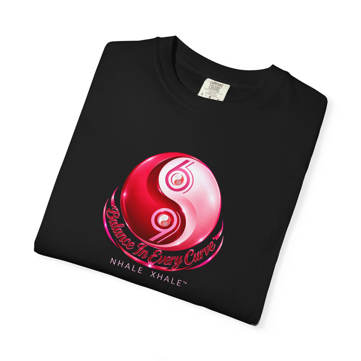 Yin Yang Orb Graphic T-Shirt — 'Malle Xhali' Red Marble Logo Tee