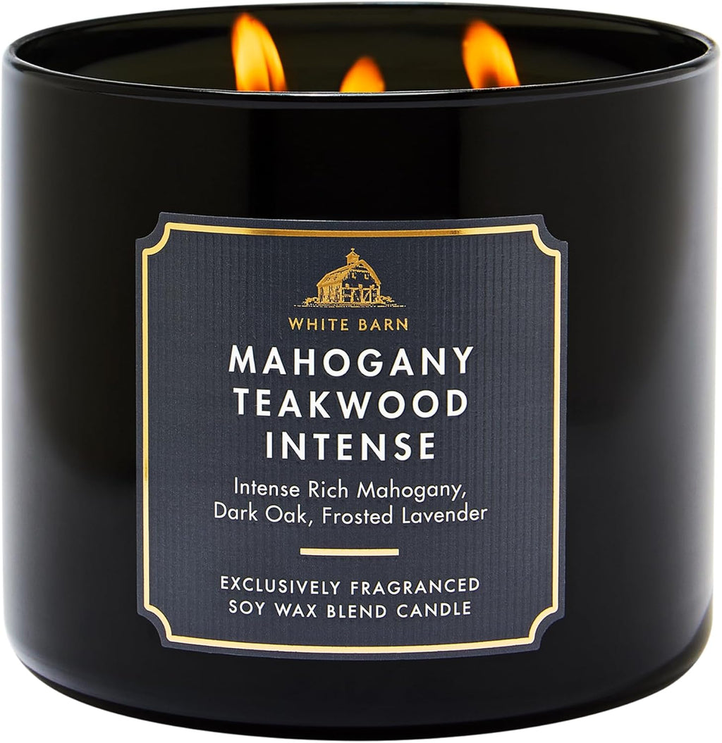 3-Wick Candle, Mahogany Teakwood Intense, Soy Wax Blend