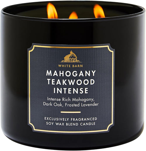 3-Wick Candle, Mahogany Teakwood Intense, Soy Wax Blend