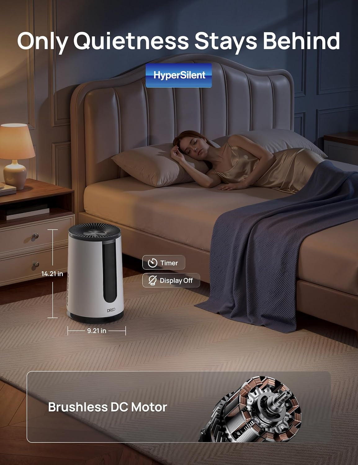 Air Purifier for Home, HEPA Sleep Mode, AHAM VERIFIDE Air Purifiers for Bedroom, Pets, Smoke, Dust, Pollen & Odors, PM2.5 Monitor, Auto & Turbo Mode, 4 Speeds, Scent Diffuser, Dr-Hap008( 338)
