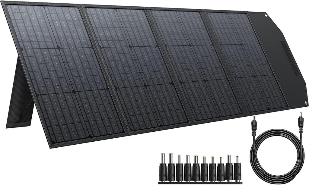 120W Portable Solar Panel PD45W QC3.0 Fast Solar Charger DC18V 6.67A USB A&C Output Compatible with Power Stations, Solar Generators, Phones, Tablets, for RV Camping, Off-Grid Road Trips