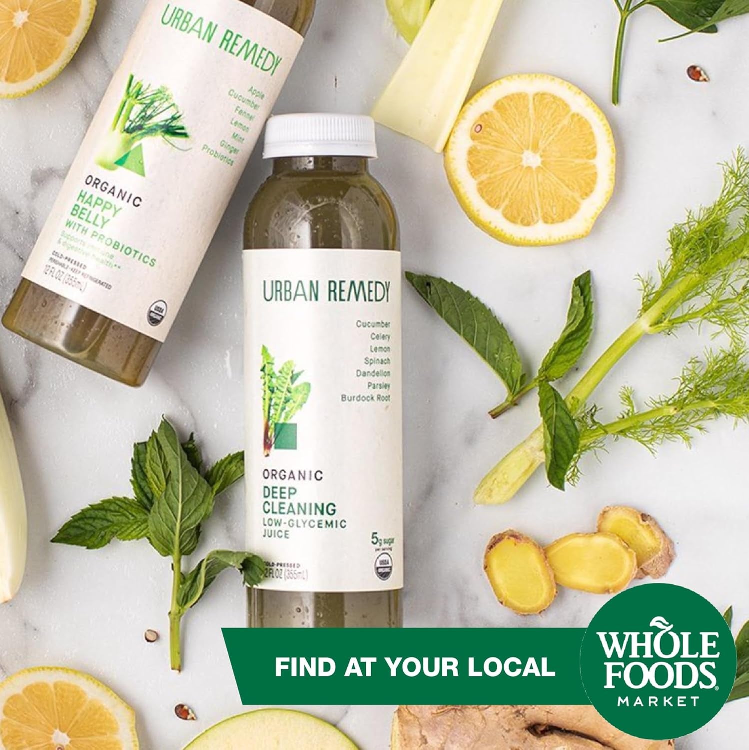 Urban Remedy Organic Deep Cleaning Juice, Cold-Pressed, 12 Fl Oz, Detoxifying Green Juice with Burdock Root & Dandelion Greens, Low Glycemic, Non-Gmo, Gluten-Free, Hydrating & Ready-To-Drink
