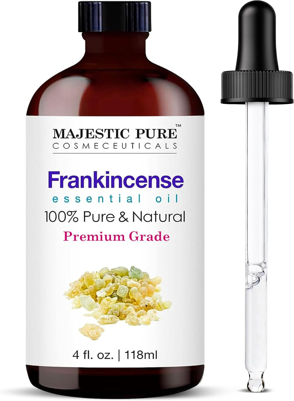 Essential Oil with Glass Dropper - 100% Pure and Natural - Essential Oils for Diffuser, Aromatherapy, Soap and Candle Making, Frankincense Essential Oil, Frankincense Oil, 4 Fl Oz