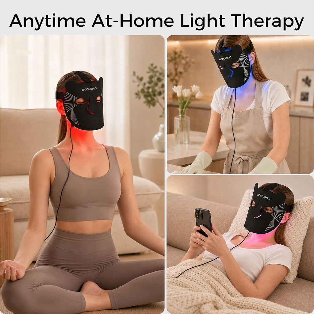 FDA Cleared Red Light Therapy Mask for Face, 850Nm NIR, 320 Leds