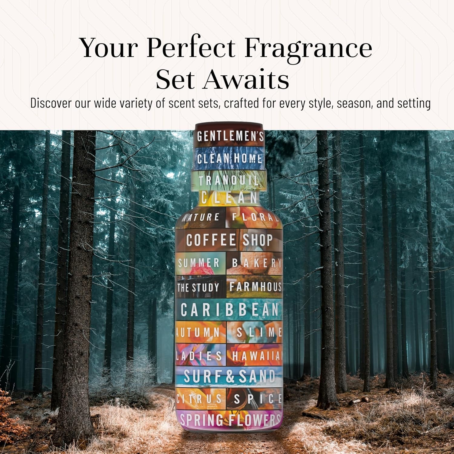 - Woodland Set of Scented Oils - Cedar, Warm Rustic Woods, Moss, Redwood Forest, Mountain Air, Evergreen Forest Fragrance Oils for Candle Making, Soap Making, Diffuser Oils
