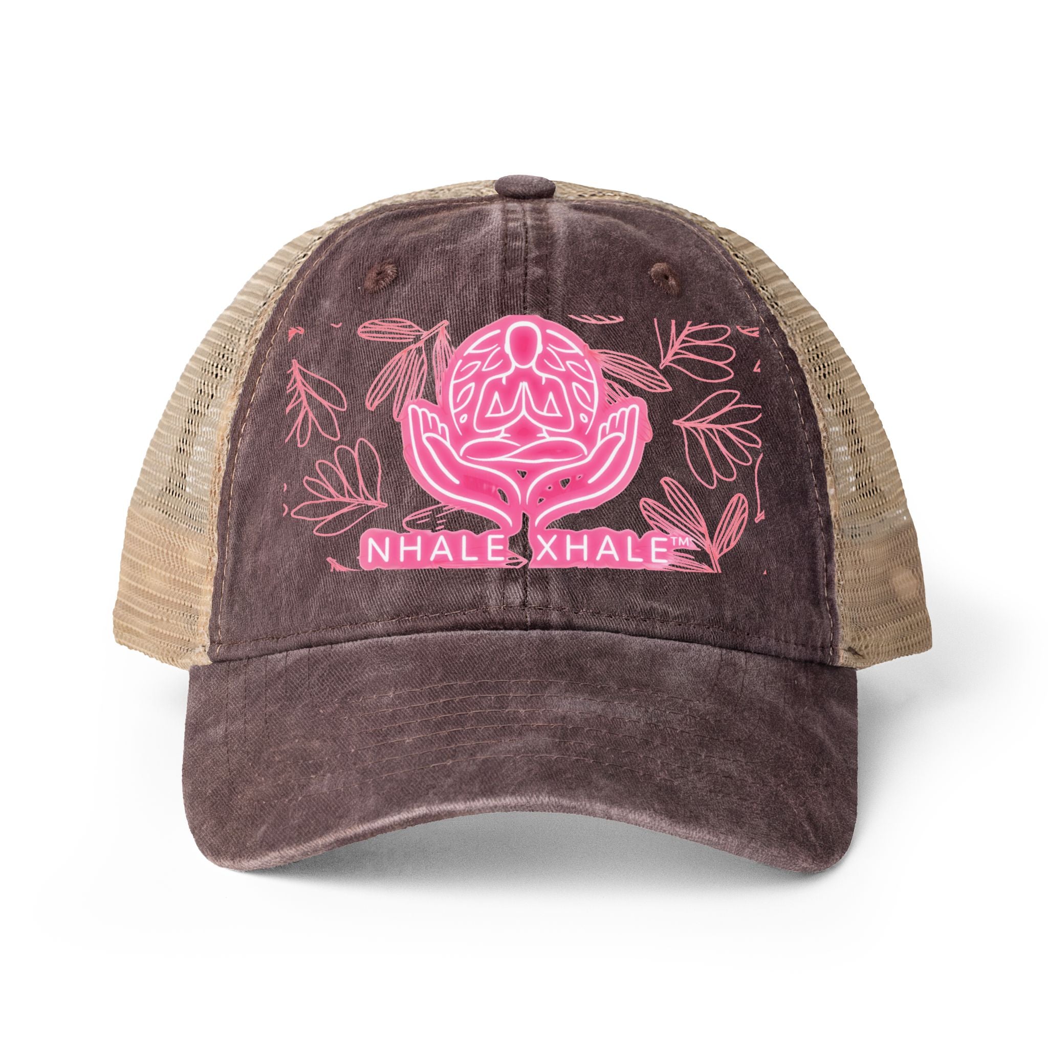 NhaleXhale Floral Women's Washed Mesh-Back Cap