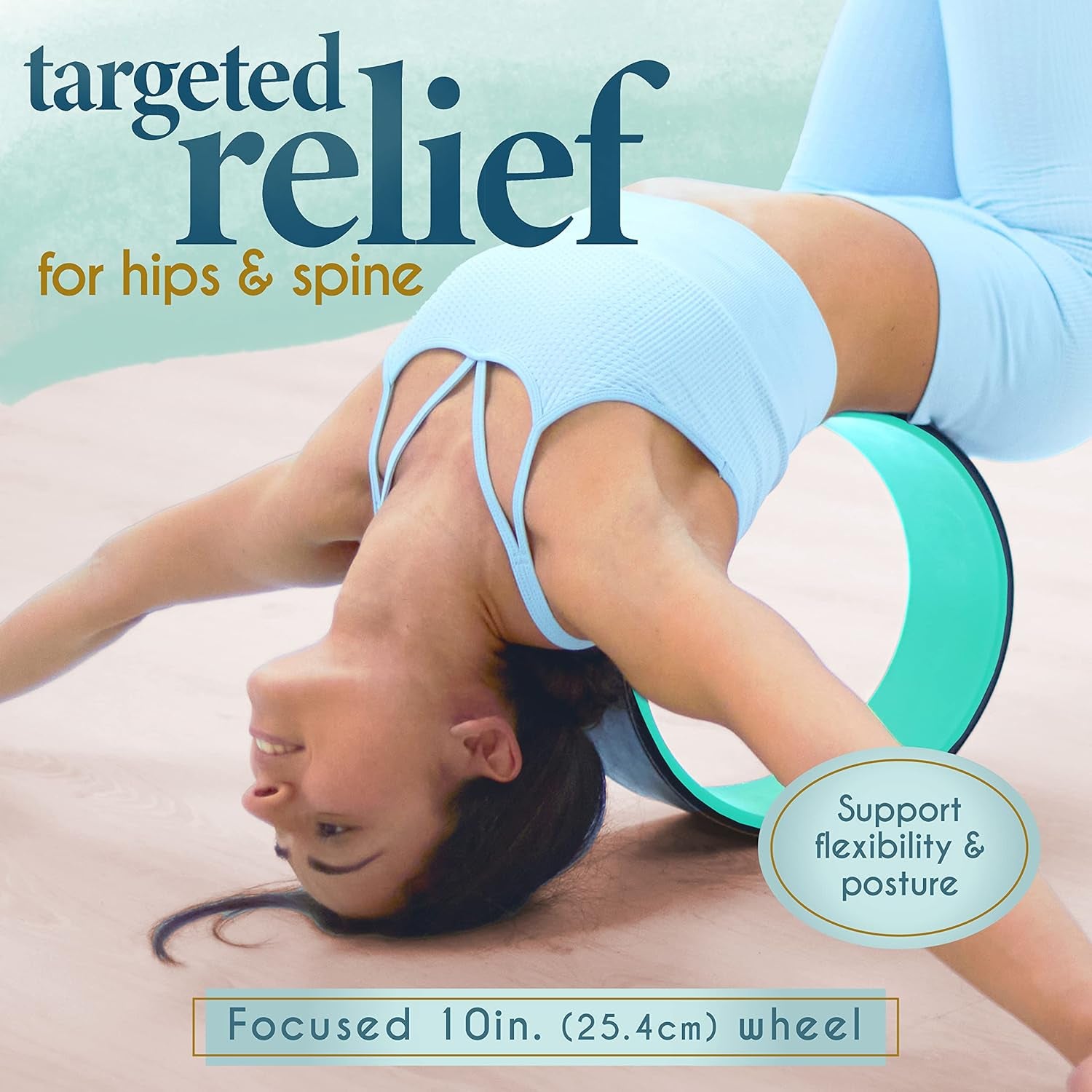 Yoga Wheel (3-Pack) - Back Stretcher and Back Roller for Back Pain, Yoga Roller for Muscle Relaxation, Pain Relief, Cracking and Popping