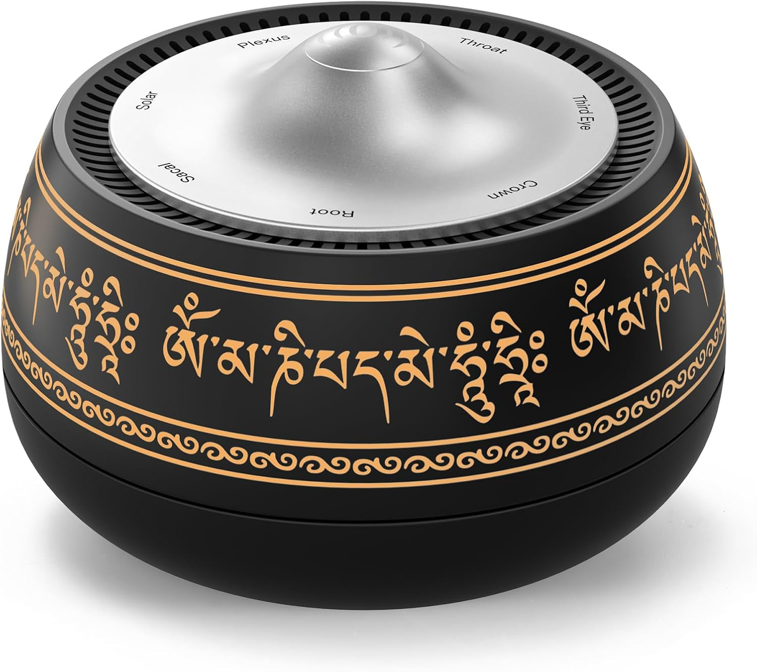 Portable Electronic Tibetan Singing Bowl, 8 Chakra Modes with 8 Chakra Cycle Play Mode, Auto/Manual Mode, Vibration & Built-In Timer, USB-C Rechargeable Meditation Device for Yoga, Reiki, Relaxation