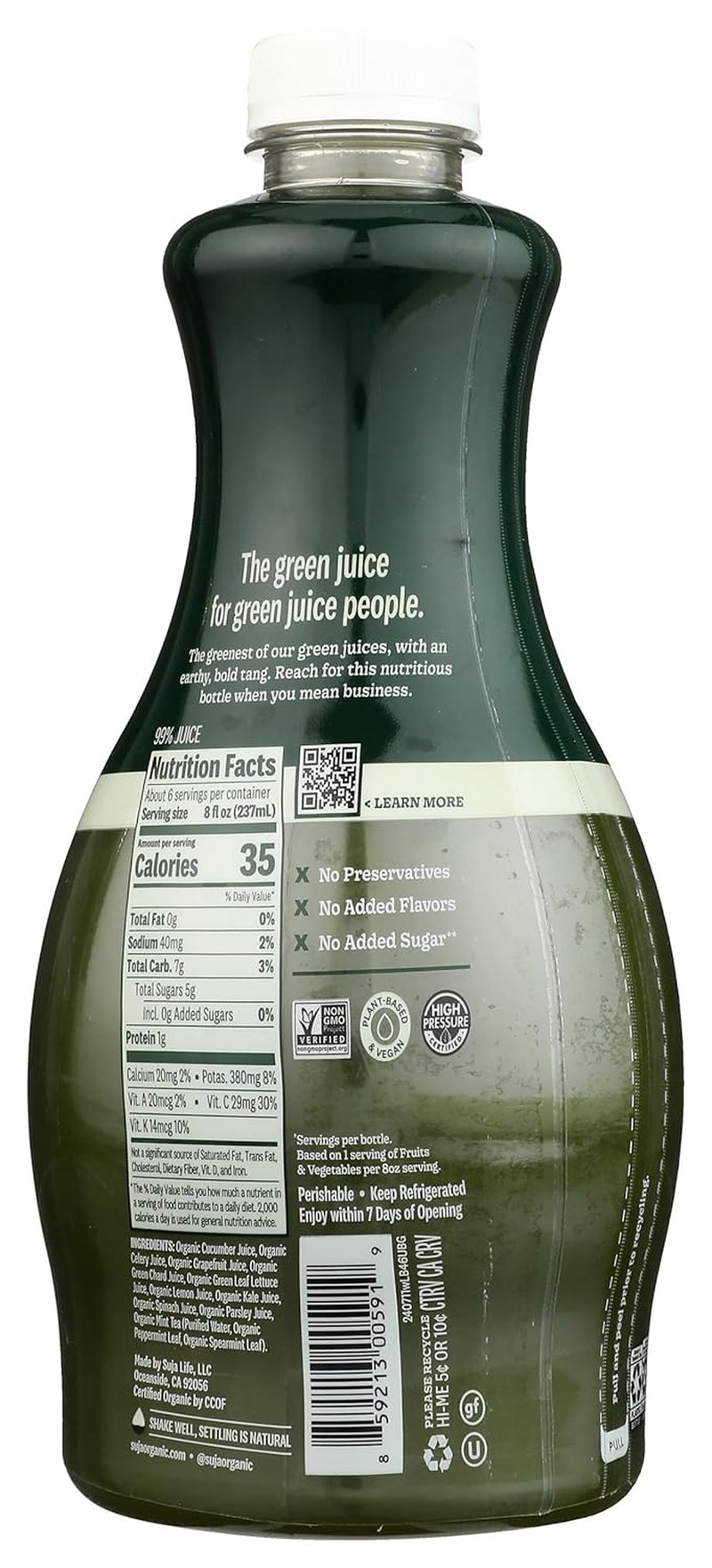 , Uber Greens Fruit Vegetable Juice Drink Organic, 46 Fl Oz