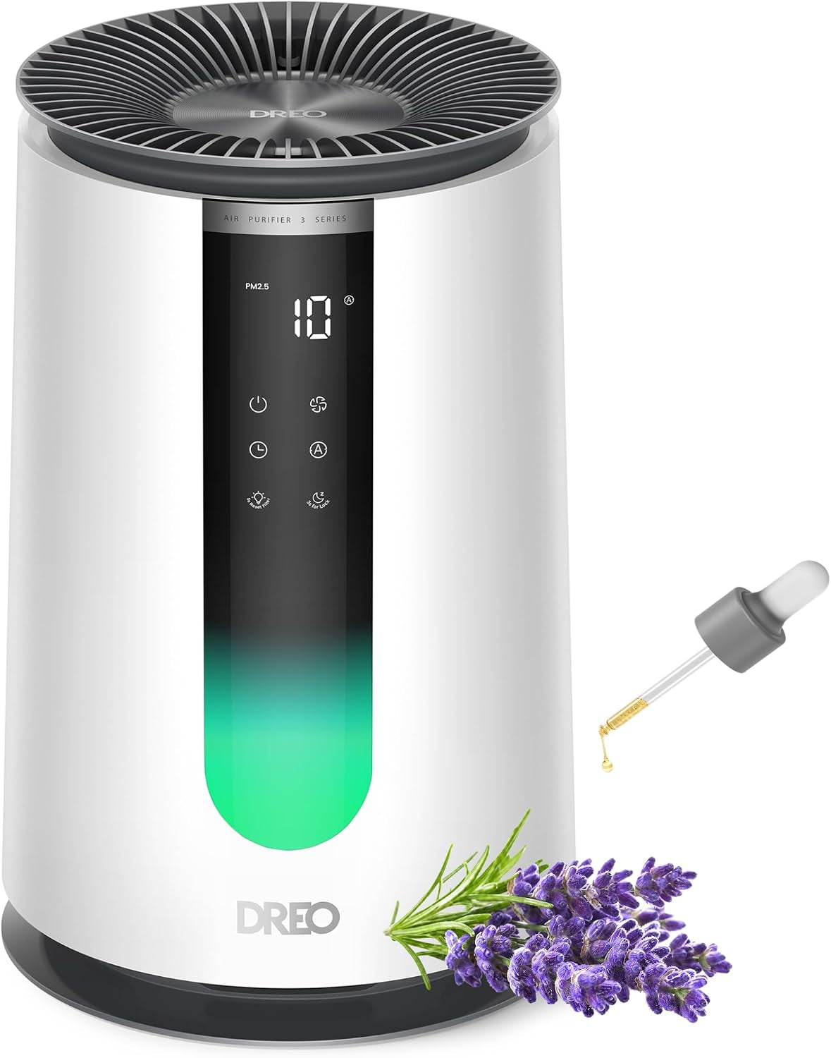 Air Purifier for Home, HEPA Sleep Mode, AHAM VERIFIDE Air Purifiers for Bedroom, Pets, Smoke, Dust, Pollen & Odors, PM2.5 Monitor, Auto & Turbo Mode, 4 Speeds, Scent Diffuser, Dr-Hap008( 338)