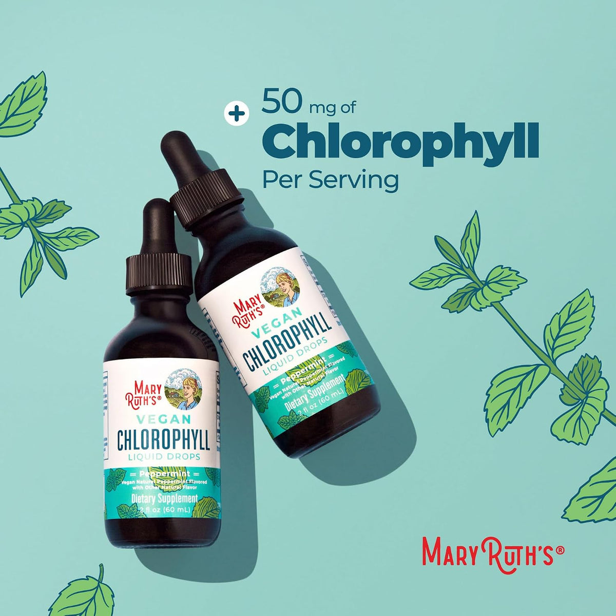 Chlorophyll Liquid Drops, Delicious Minty Flavor, Vegan, 2 Fl Oz