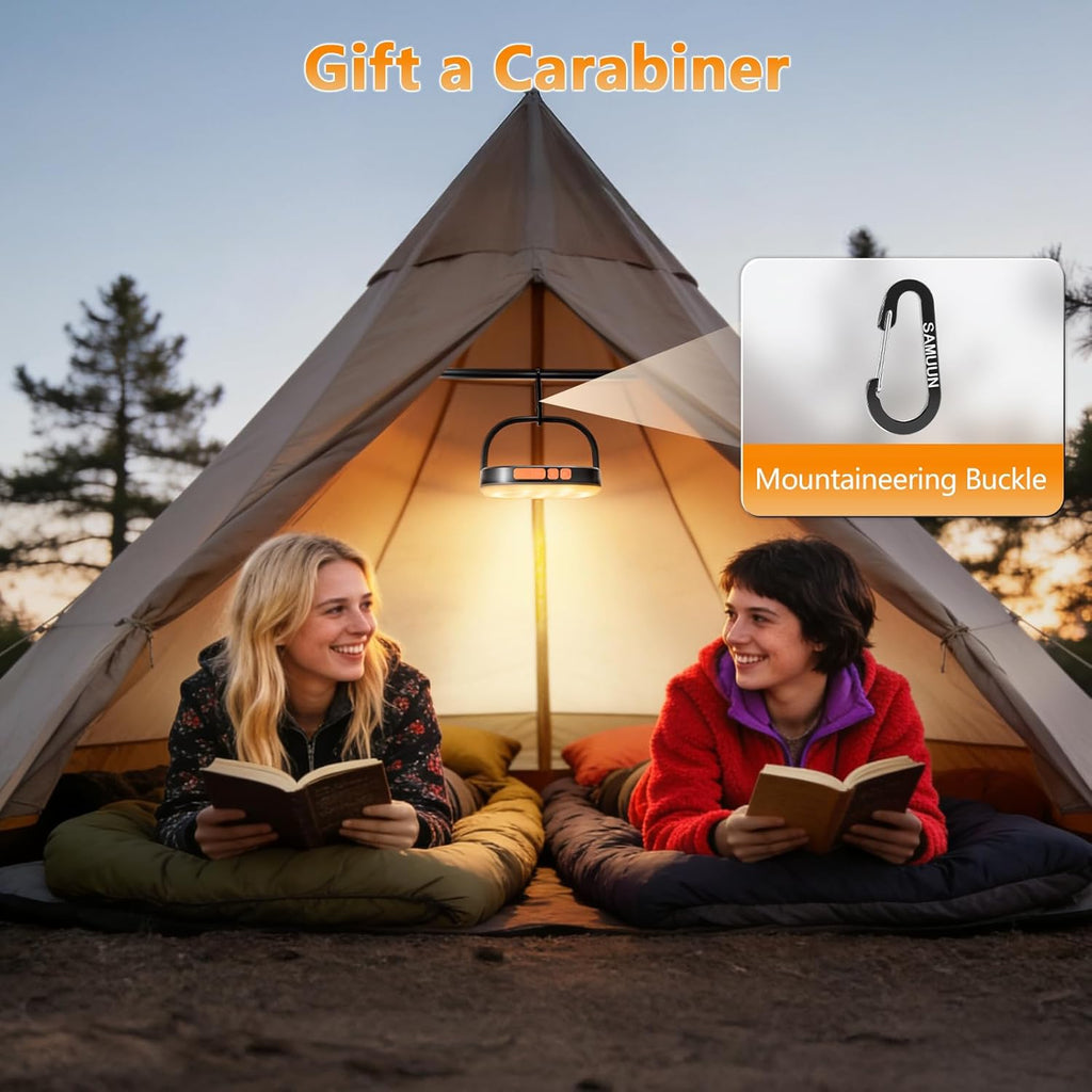 Solar Camping Lights, Solar Camping Lantern Rechargeable 5000Mah LED 5 Light Modes IP65 Waterproof with USB Charging – Lanterns for Power Outages Hurricane, Hiking, Fish, Emergency, and Home