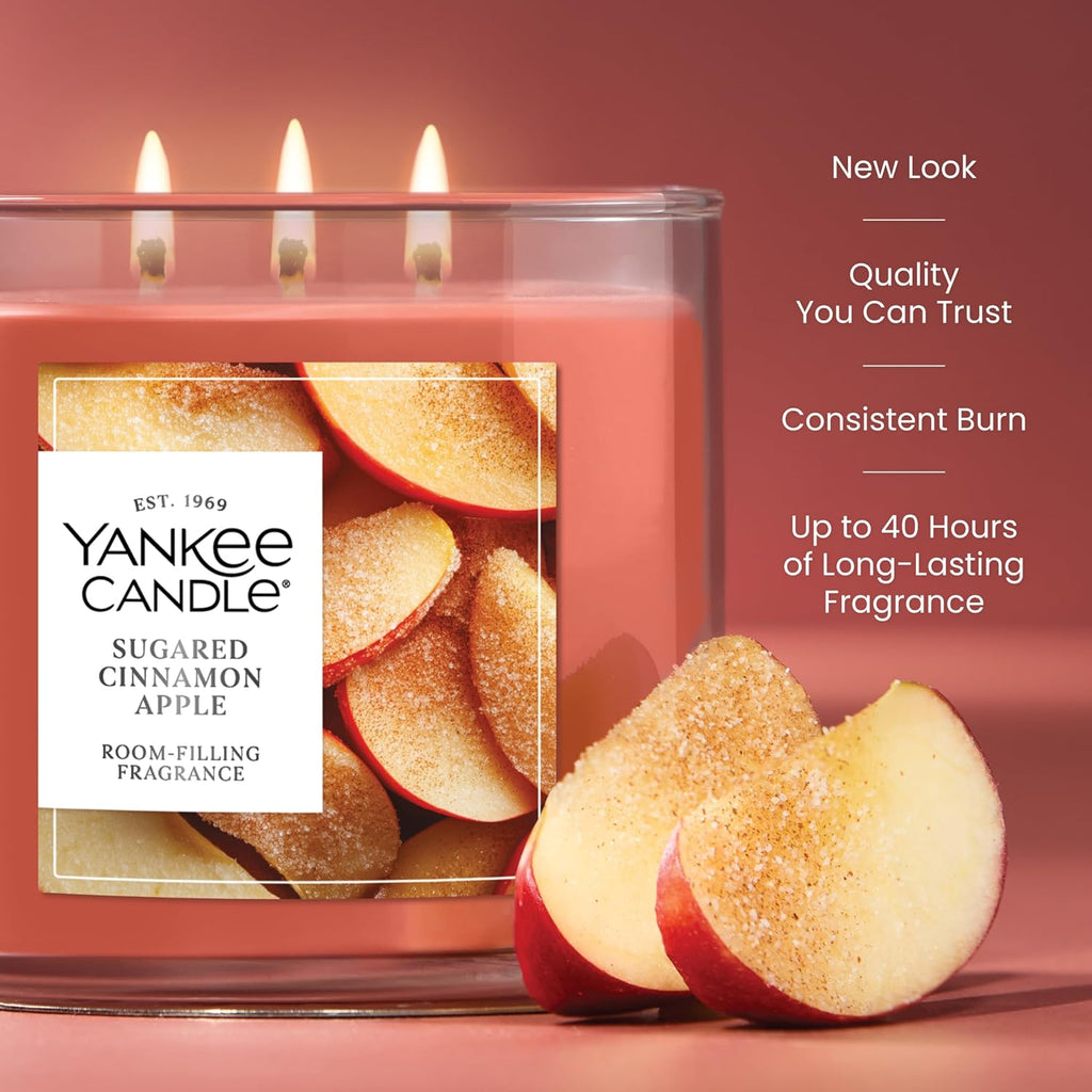 Sugared Cinnamon Apple Scented Candle, 14.5Oz 3-Wick