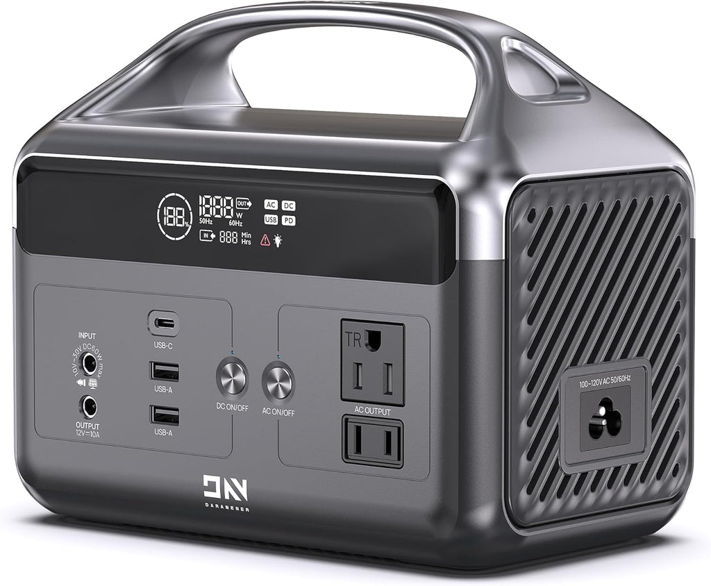 Portable Power Station, 192Wh Lifepo4 Battery Backup Solar Generator with W/2 300W (Peak 600W) AC Outlets, USB-C PD 60W Fast Charge, Power Bank for Camping, Outdoor, Home,Emergency