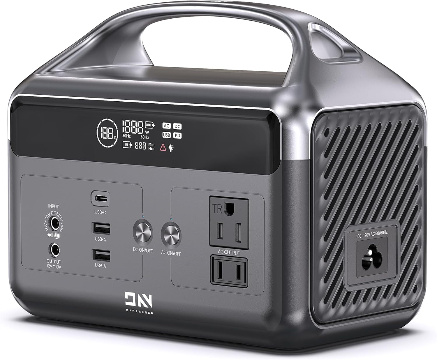 Portable Power Station, 192Wh Lifepo4 Battery Backup Solar Generator with W/2 300W (Peak 600W) AC Outlets, USB-C PD 60W Fast Charge, Power Bank for Camping, Outdoor, Home,Emergency