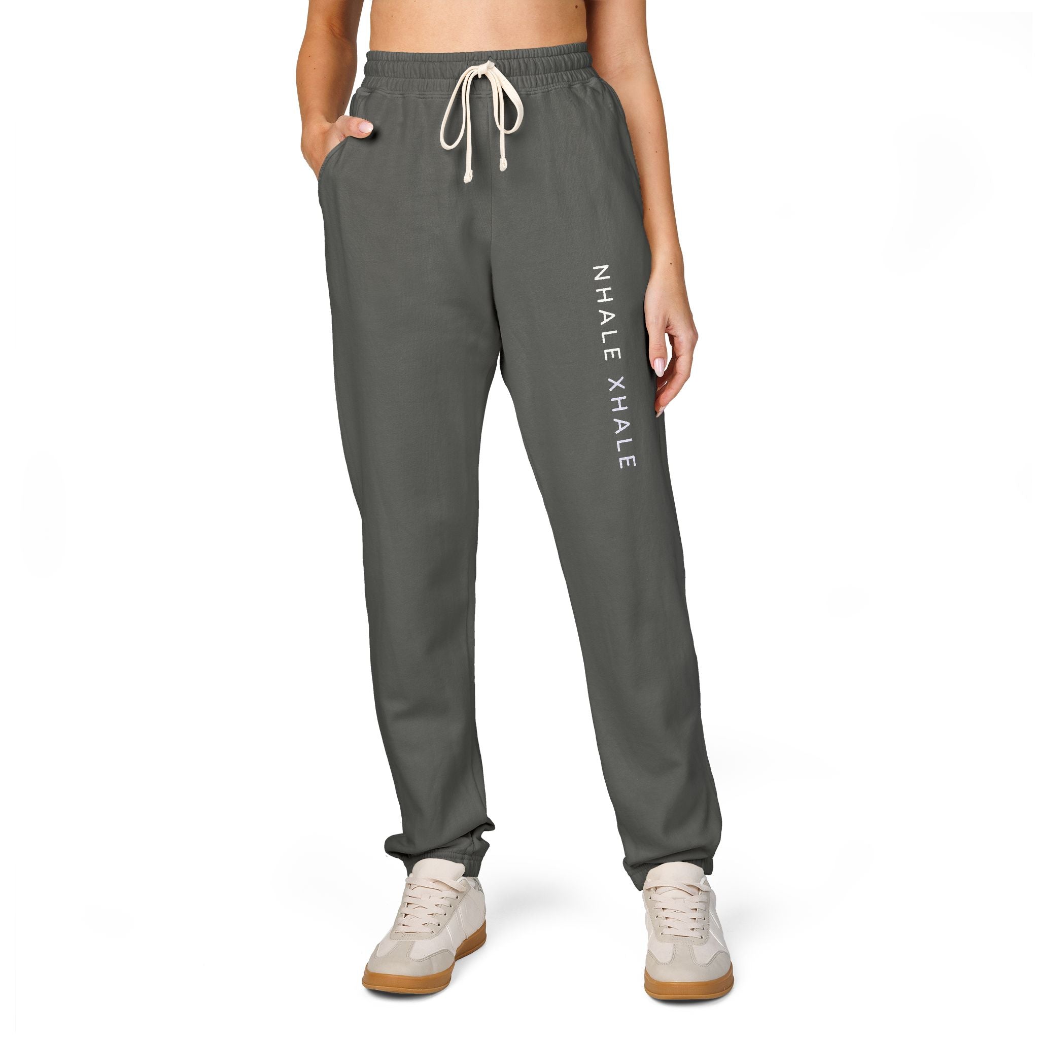 Sweatpants — "Inhale Exhale" Vertical Yoga Fleece Joggers