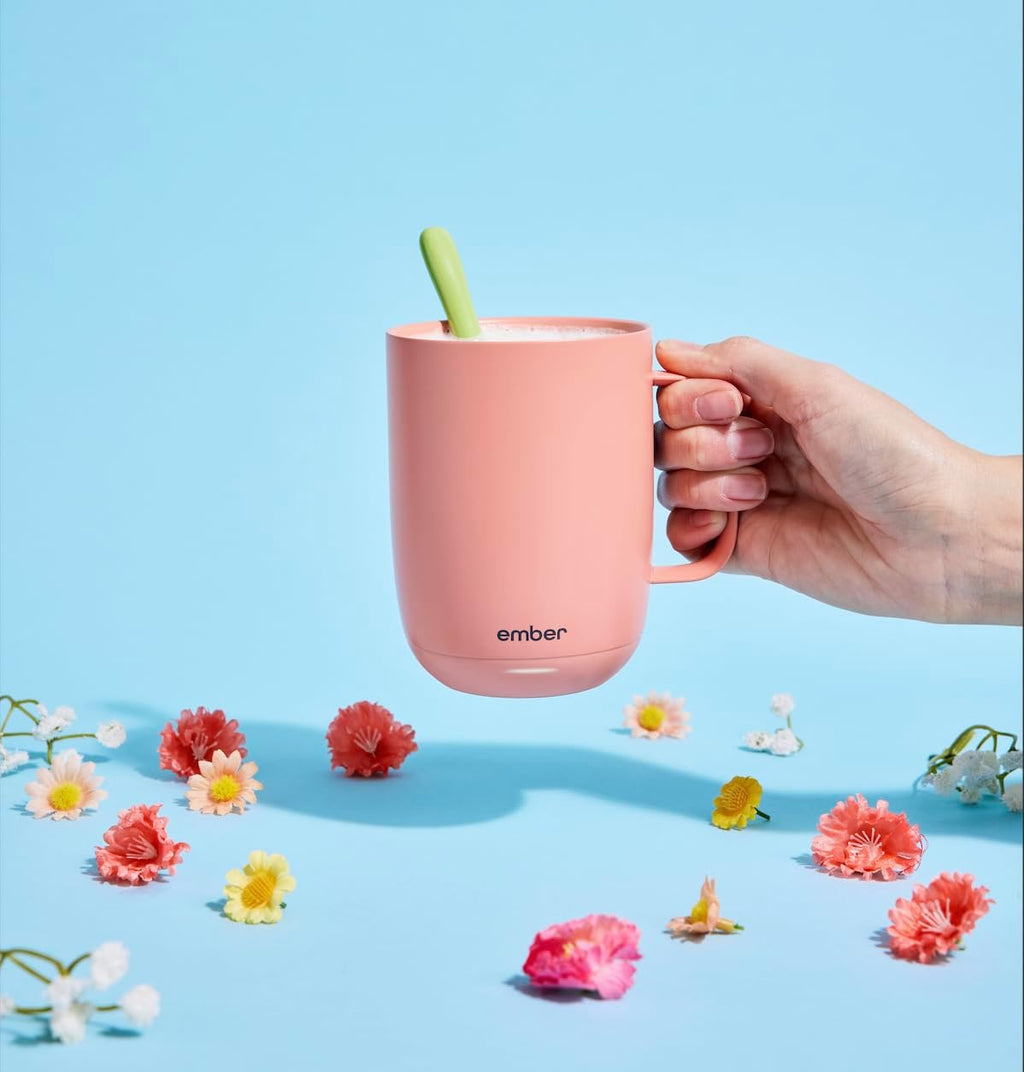 Ember Temperature Control Smart Mug 2, 14 Oz, App-Controlled Heated Coffee Mug with 80 Min Battery Life and Improved Design, Grapefruit