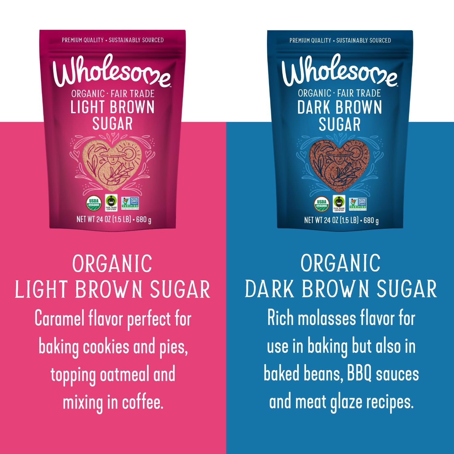 Fair Trade Organic Dark Brown Sugar, 24Oz, 6-Pack