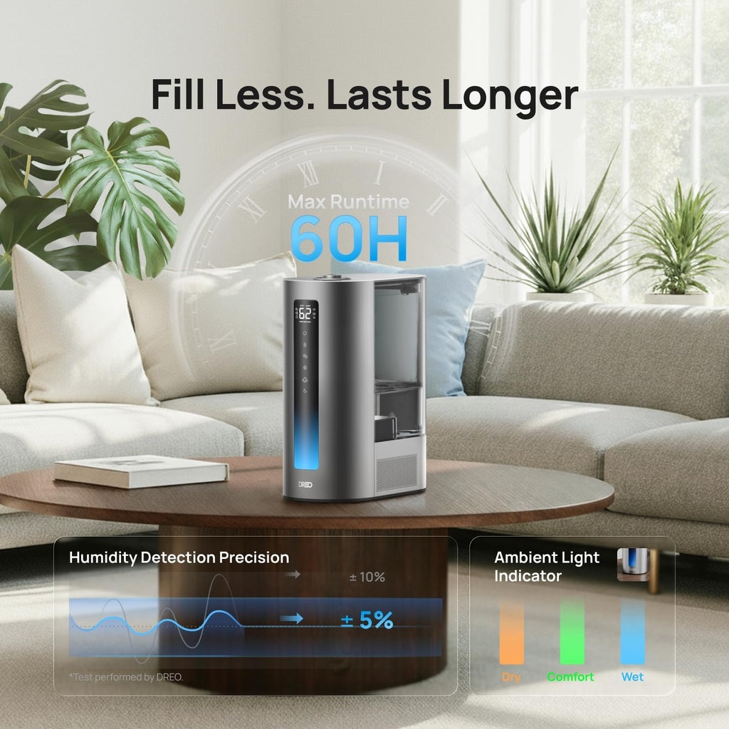 DREO 6L Smart Humidifiers for Bedroom, Warm & Cool Mist for Large Room
