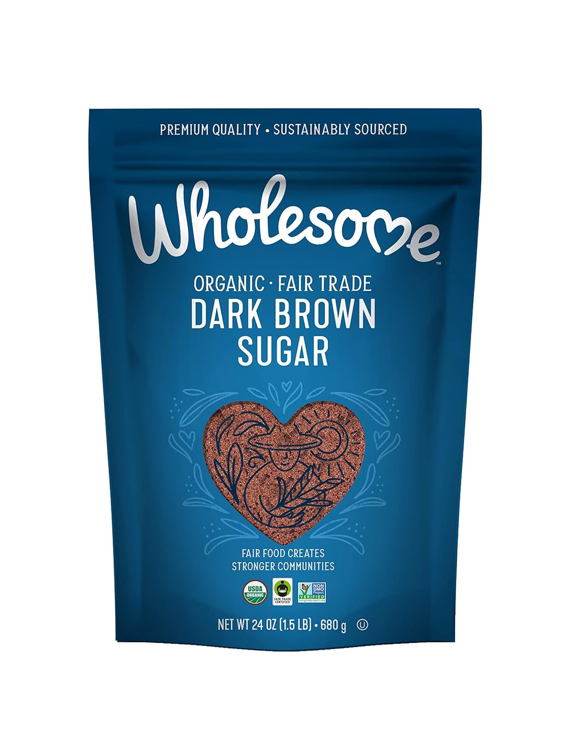 Fair Trade Organic Dark Brown Sugar, 24Oz, 6-Pack