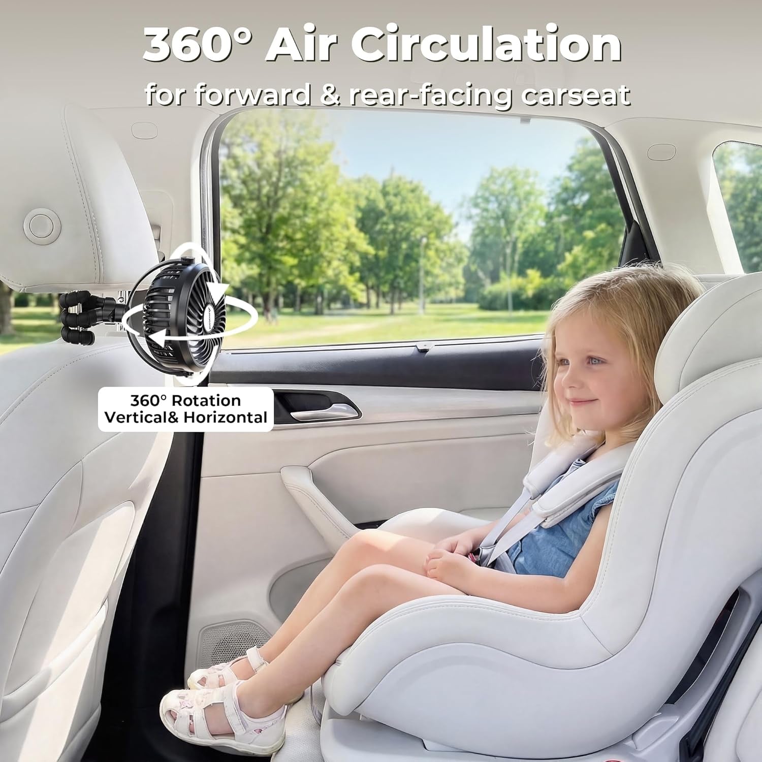 Battery Operated Stroller Fan, Baby Travel Essentials for Beach Disney, Newborn Boy & Girl Showers Gifts Registry Search, Rechargeable Clip on Fan for Car Seat Wagon Crib Bike Treadmill