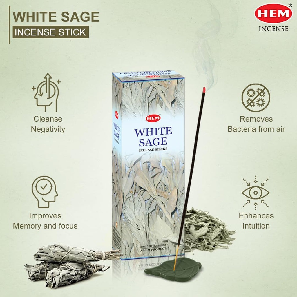 White Sage Incense Sticks - 100 Count | Natural Air Purifying Aromatherapy | Calming and Cleansing Fragrance | Perfect for Meditation and Relaxation | Long-Lasting Burn