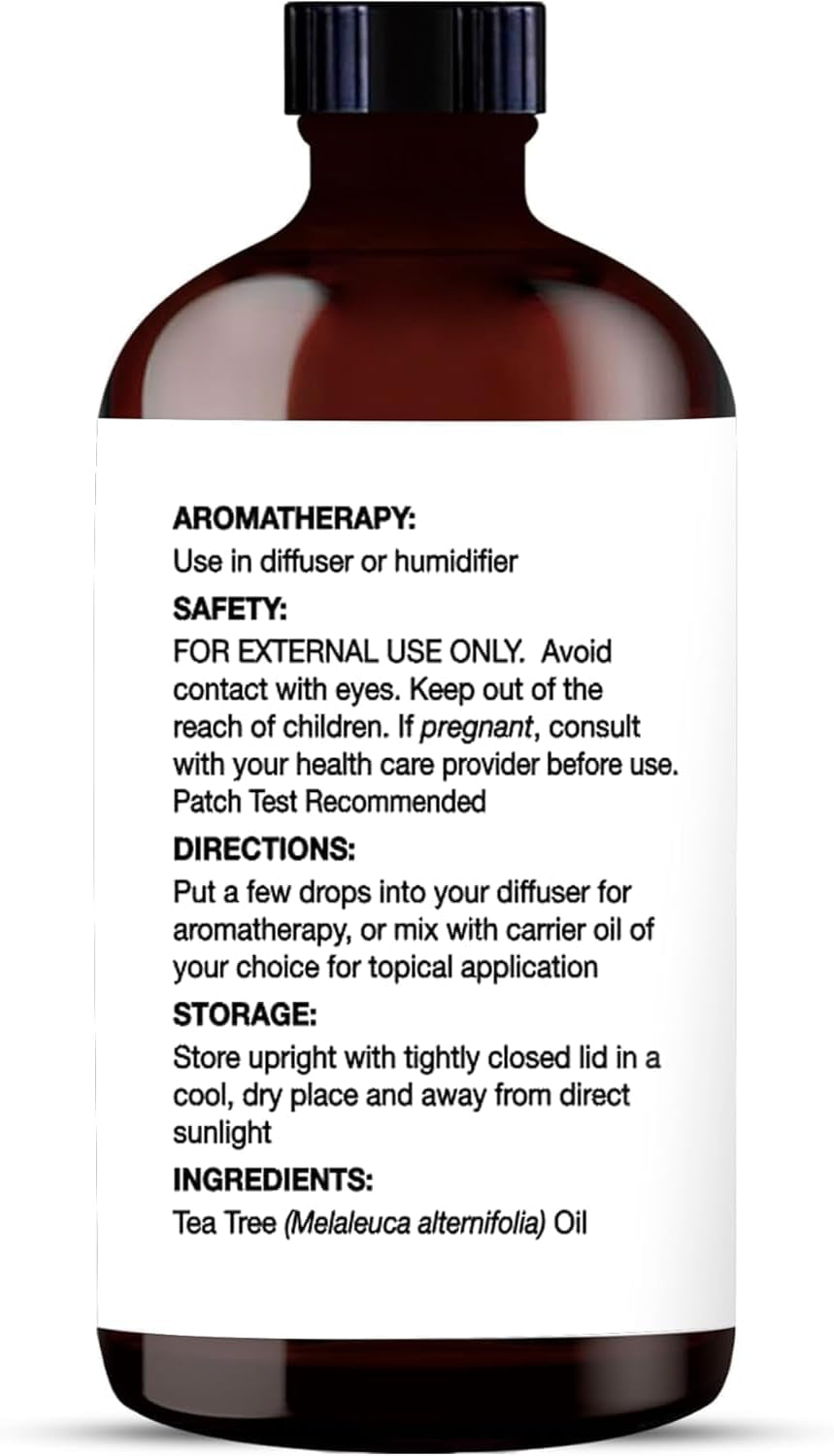 Essential Oil with Glass Dropper - 100% Pure and Natural - Essential Oils for Diffuser, Aromatherapy, Soap and Candle Making, Tea Tree Essential Oil, Tea Tree Oil, 4 Fl Oz