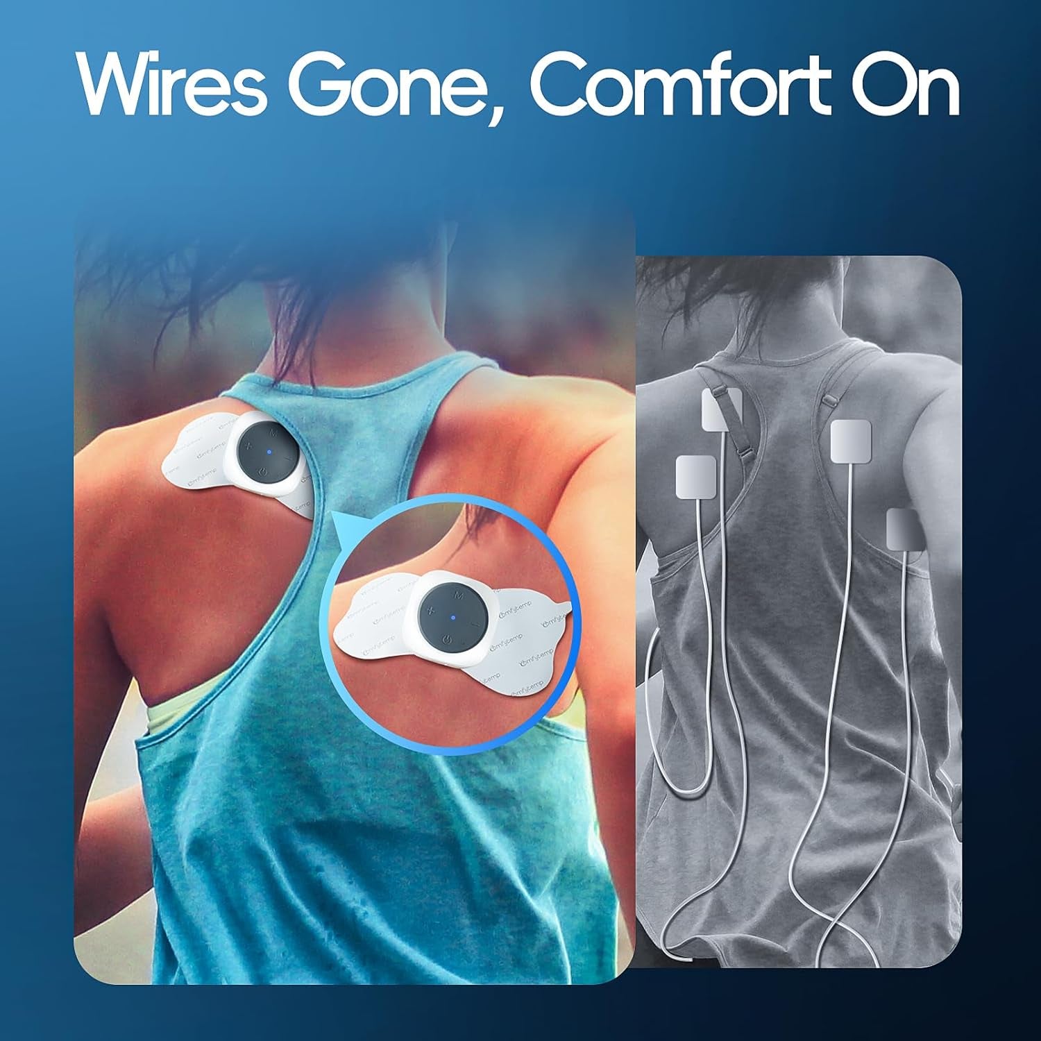 Wireless TENS Unit Machine for Pain Relief, FSA Eligible TENS Unit Muscle Stimulator with 2 Sets, 30 Modes HSA TENS Device for Back, Rechargeable Portable with APP Control, Fathers Day Gift