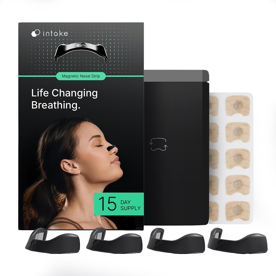 Breathing Nasal Strip Starter Kit (15 Count, Black) - Boost Oxygen , Reduce Snoring, Improve Sleep Quality - Sweat Resistant, Skin Safe Nasal Strips - Extra Strength Snoring Solution