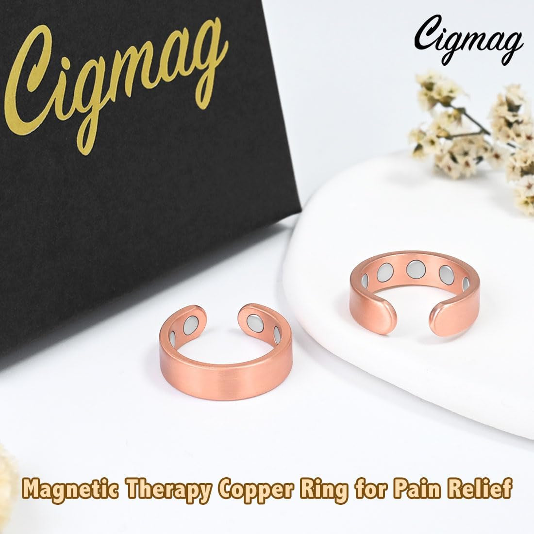 Magnetic Copper Rings for Women Strong Magnets Pure Copper