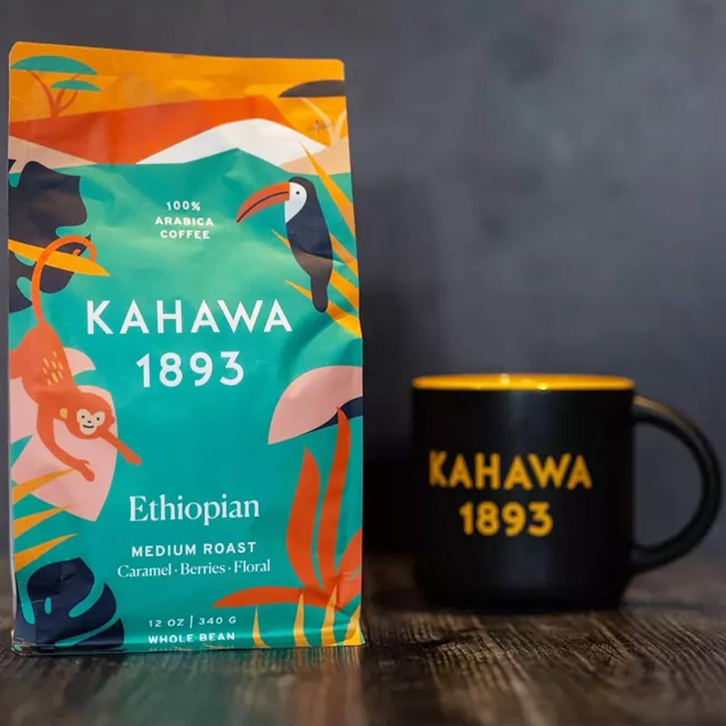 Whole Bean Coffee Medium Light Roast Ethiopian Blend 24 Oz - as Seen on Shark Tank, High Antioxidants, Naturally Sweet, Organically Grown, Ethically & Sustainably Sourced
