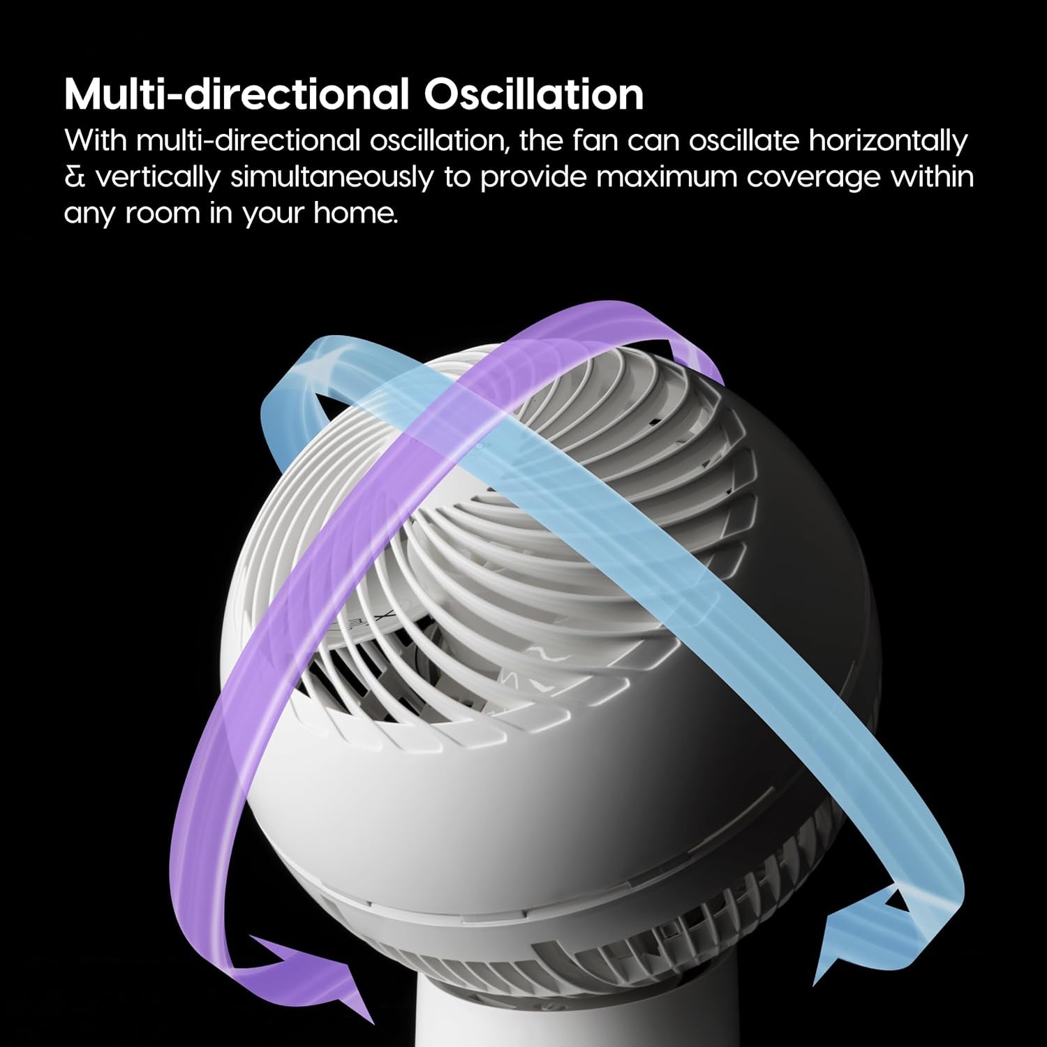 WOOZOO Air Circulator Fan with Remote, Oscillating Table Fan, 8 Speeds, 82Ft Max Air Distance, 65° Tilt, Ultra Quiet DC Motor, Small Desk Fan for Bedroom, Office, Dorm, White